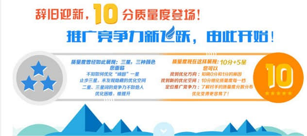 百度竞标的用户希望增加百度招标账户的质量。特别是新的在线线的5星级，关键字的质量越来越明显。从低到高，得分越高，质量更好， 竞争更强。这也再次显示百度促销的重要性。重量最重要的增加：优化帐户结构， 优化排名， 优化登陆页面， 并优化想法，这些是最重要的事情，当然， 这也是一件大事。在实际战斗期间，大量技能将从这些方面延伸。以下， 中国与您分享一些：